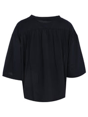 Jersey cropped t-shirt with crepe de chine back