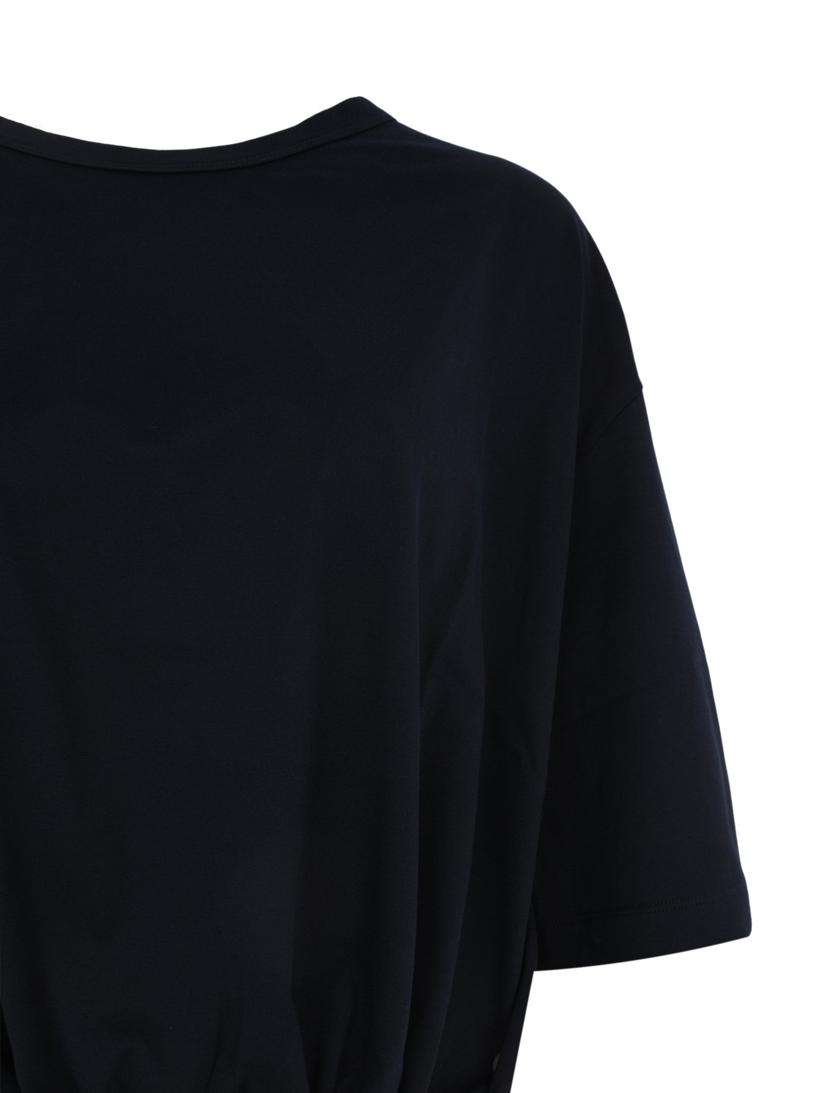 Jersey cropped t-shirt with crepe de chine back