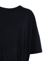 Jersey cropped t-shirt with crepe de chine back