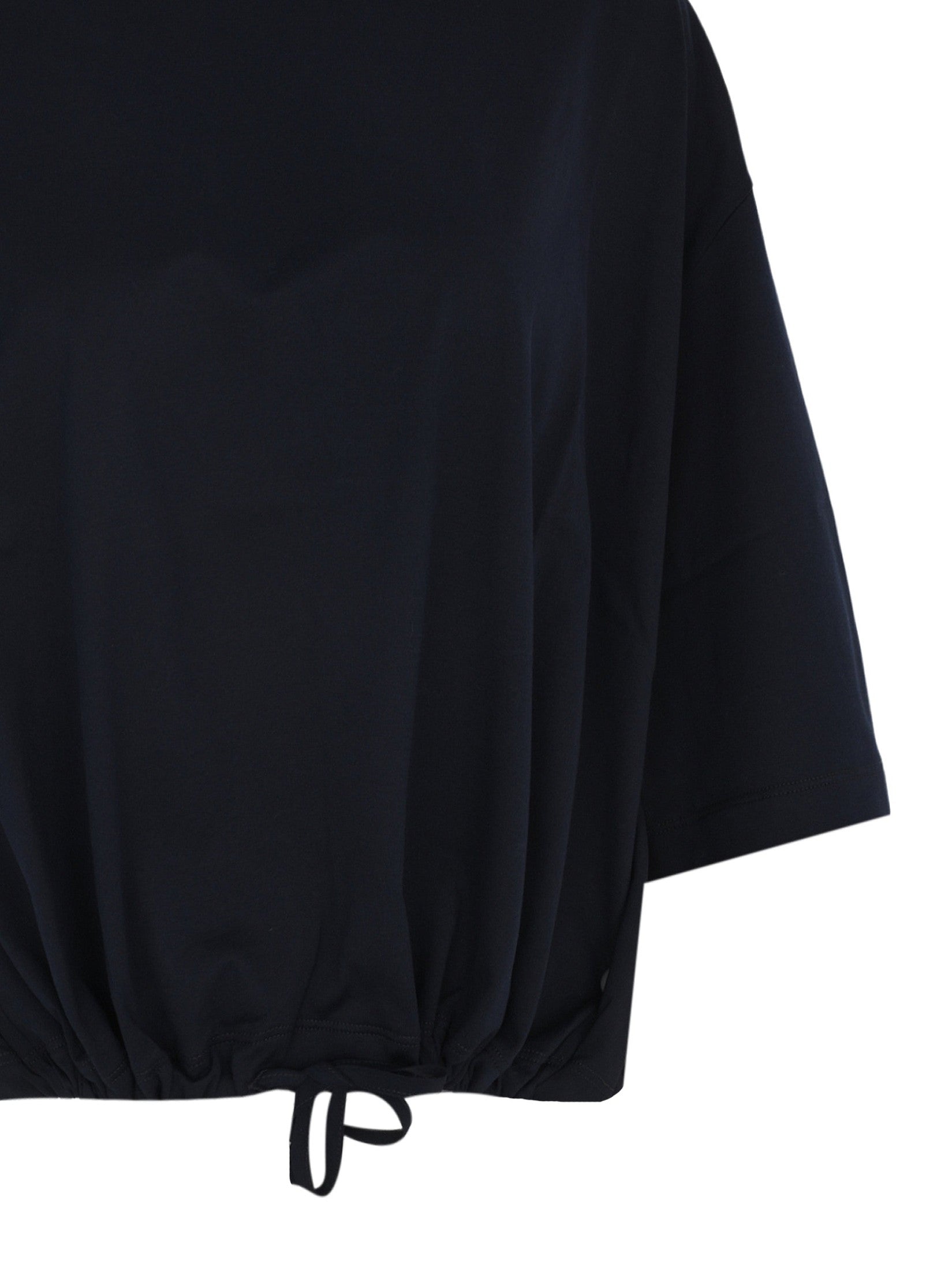 Jersey cropped t-shirt with crepe de chine back