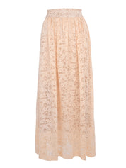 Lace gathered maxi skirt