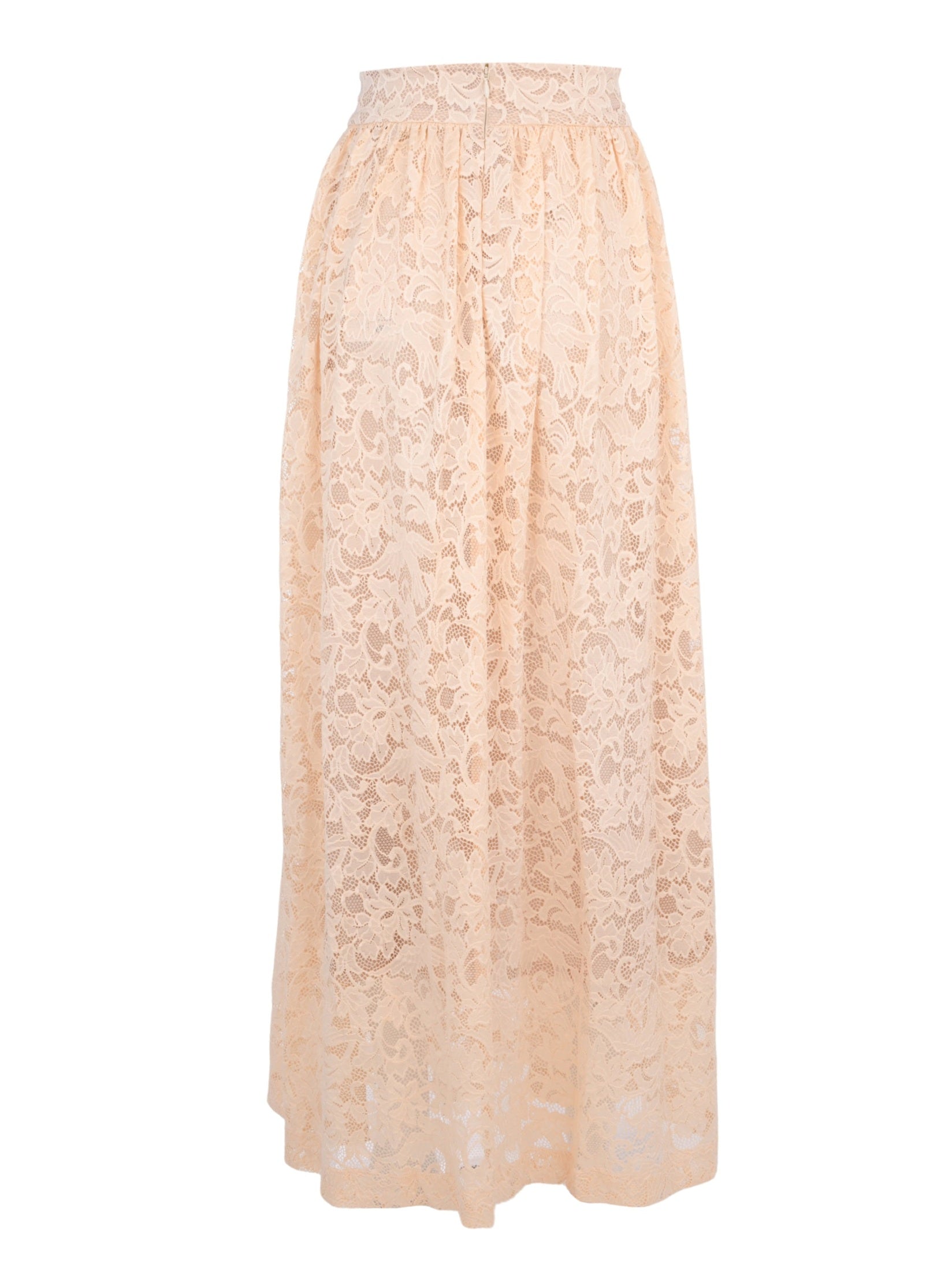 Lace gathered maxi skirt