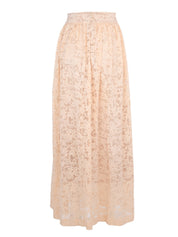 Lace gathered maxi skirt