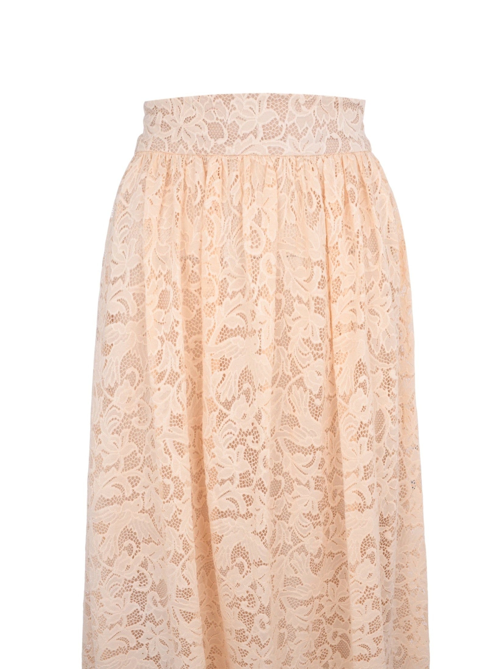 Lace gathered maxi skirt