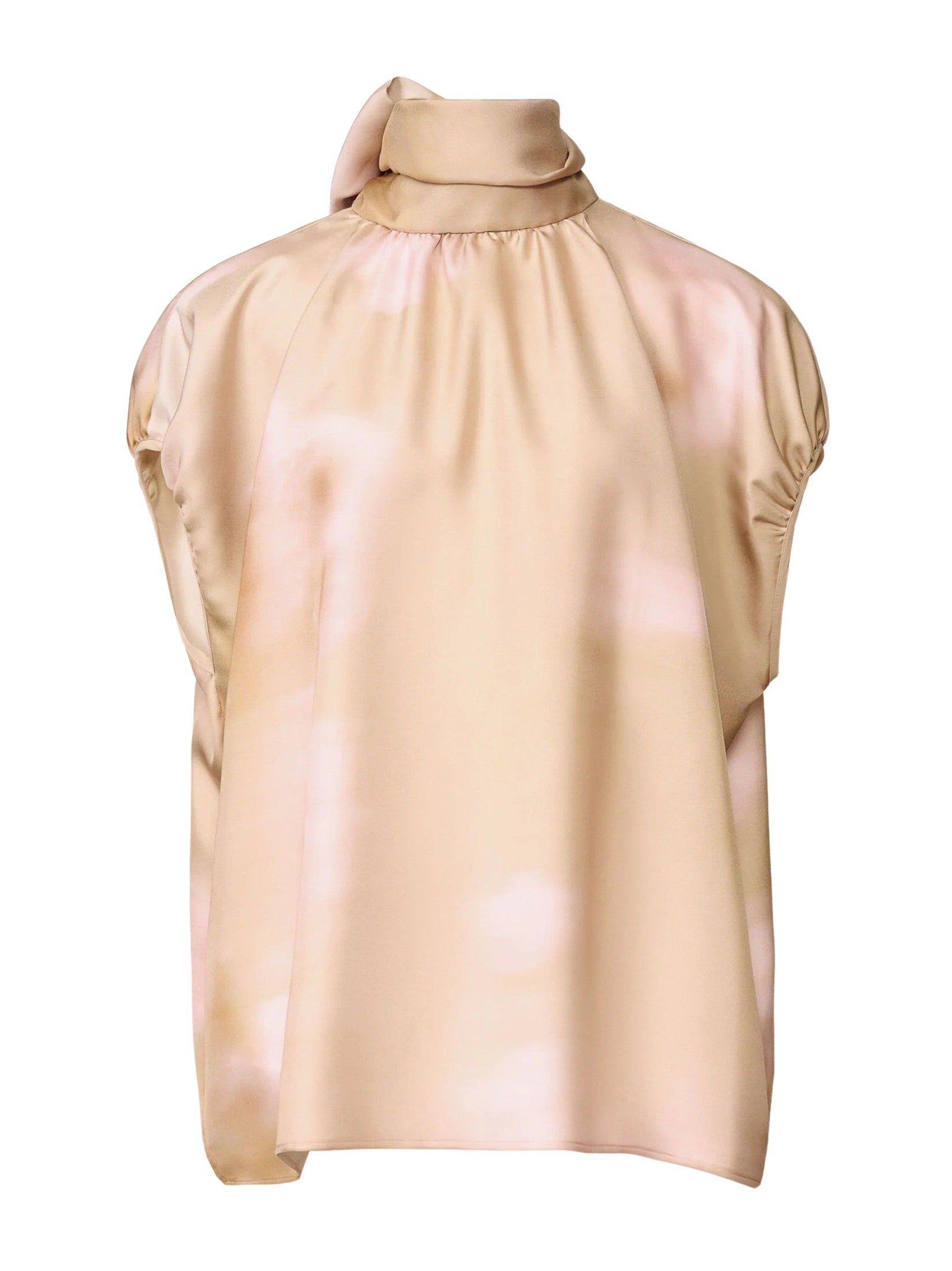 Flower print top with knot collar detail