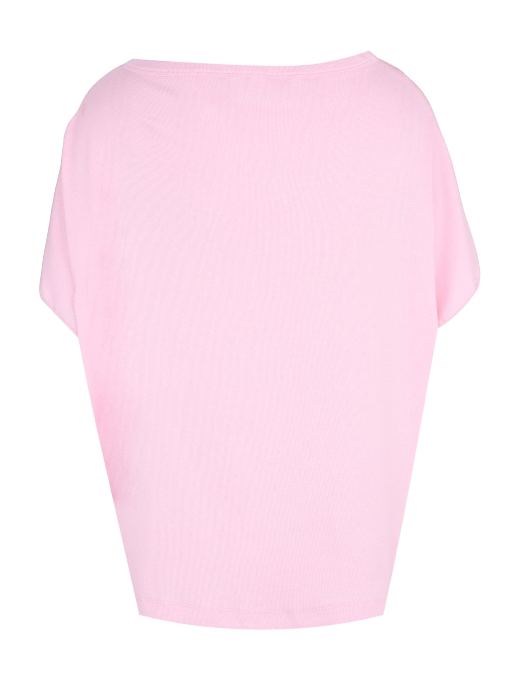 Ribbed jersey t-shirt with knit detail on shoulder