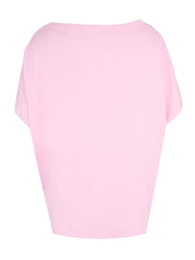 Ribbed jersey t-shirt with knit detail on shoulder