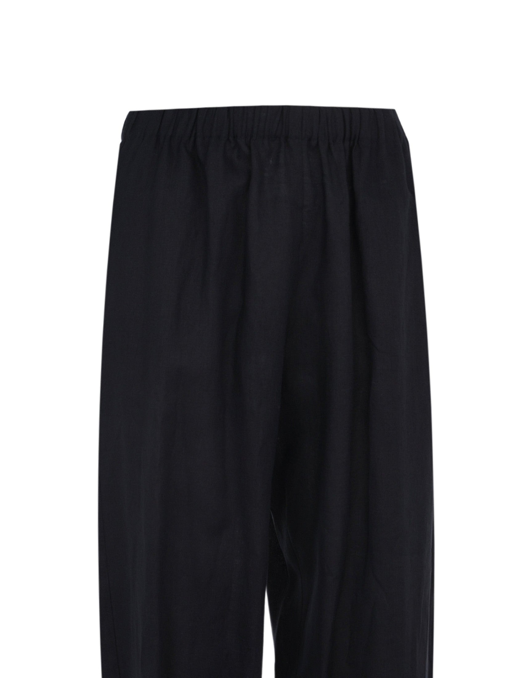 Linen cloth trousers with elastic waistband