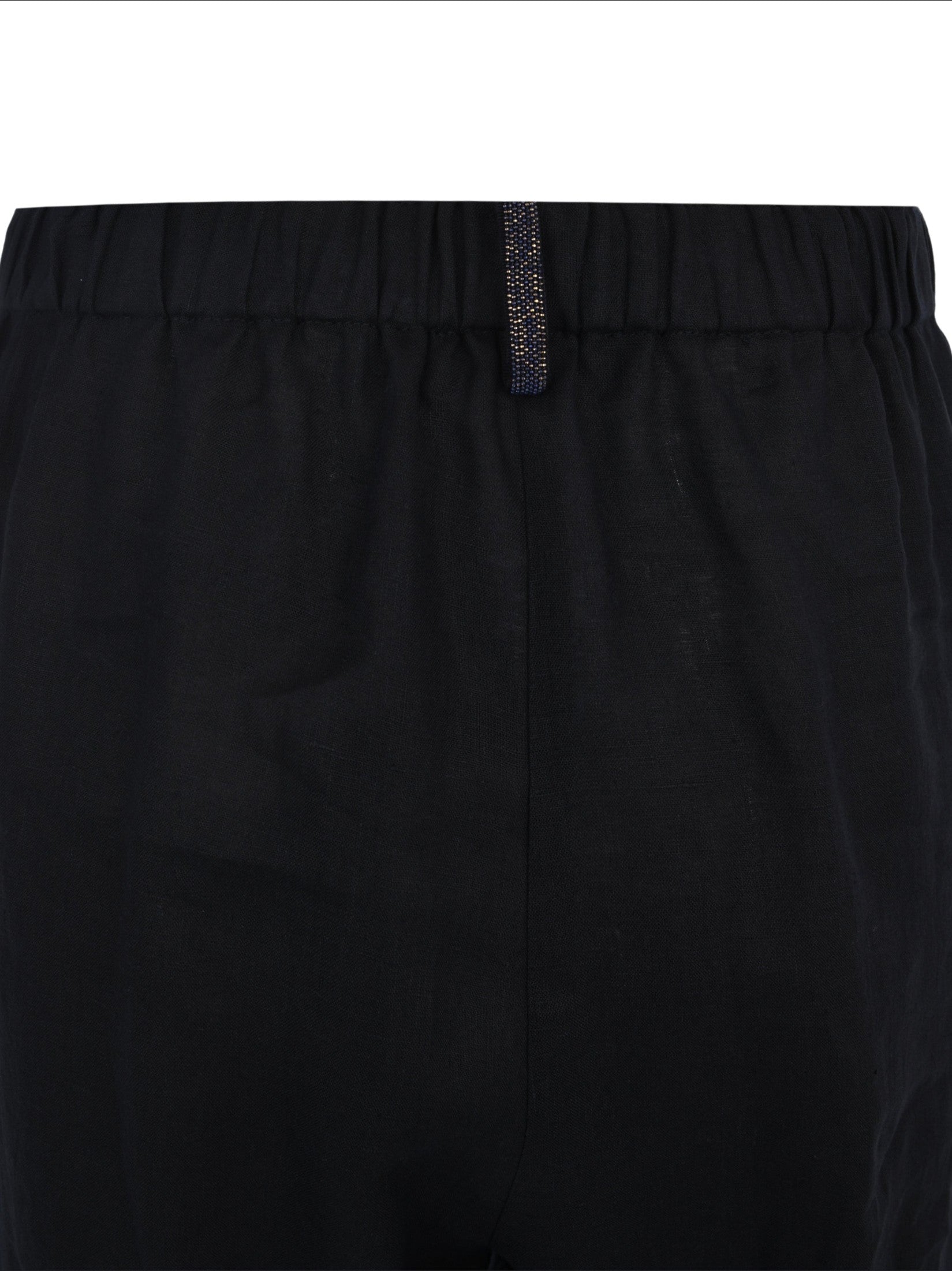 Linen cloth trousers with elastic waistband