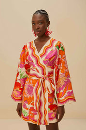 BEIGE SPRING AFFAIR EUROFLAX™ PREMIUM LINEN MINI DRESS