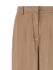 Liquid satin pleated trousers
