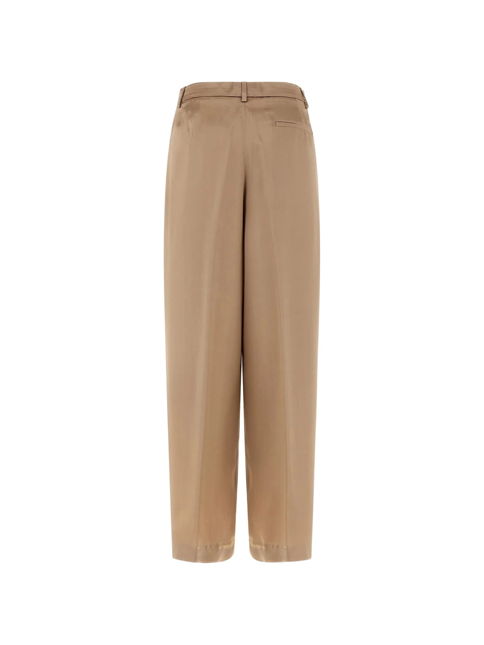 Liquid satin pleated trousers