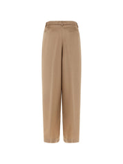 Liquid satin pleated trousers