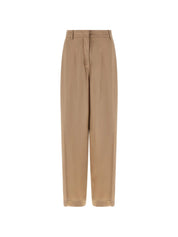 Liquid satin pleated trousers