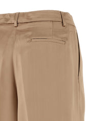 Liquid satin pleated trousers