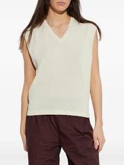 Cotton v neck cape with tulle detail on collar