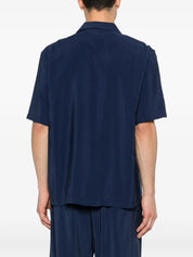 Revere-collar button-fastening shirt