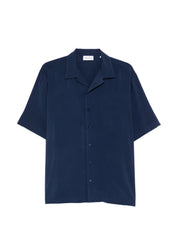 Revere-collar button-fastening shirt