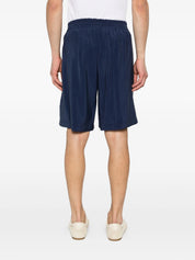 Elasticated-waist Cupro shorts