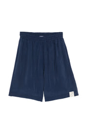 Elasticated-waist Cupro shorts