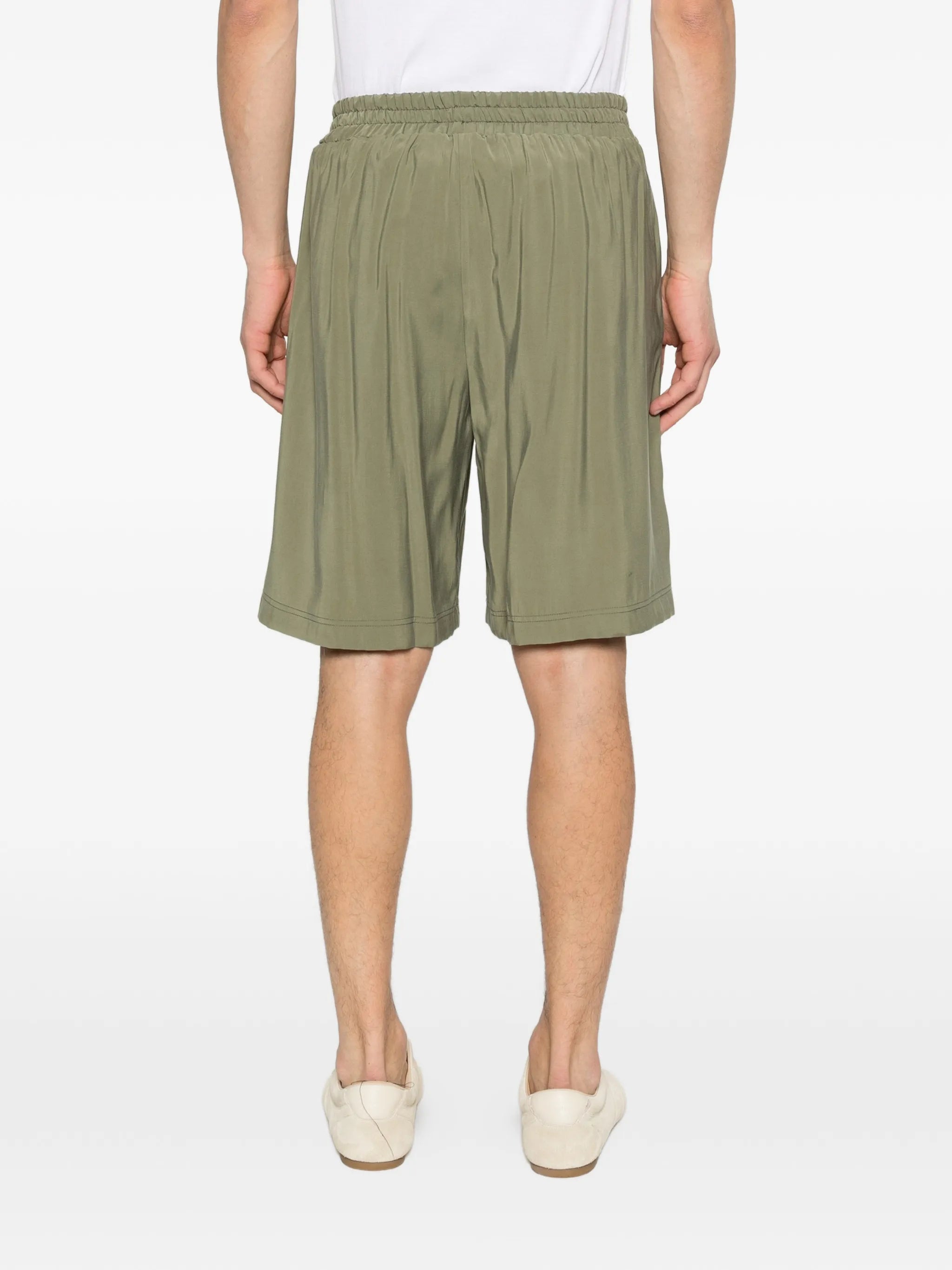 Cupro elasticated-trim shorts