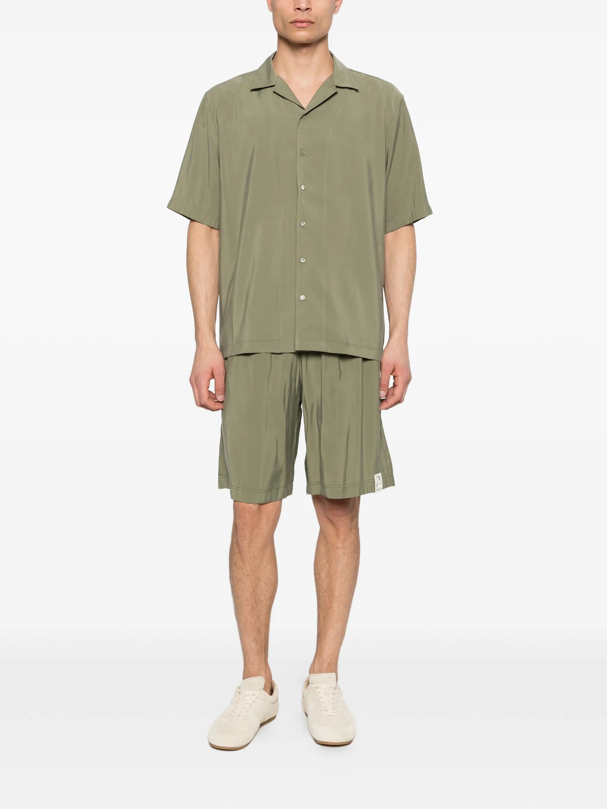 Cupro elasticated-trim shorts