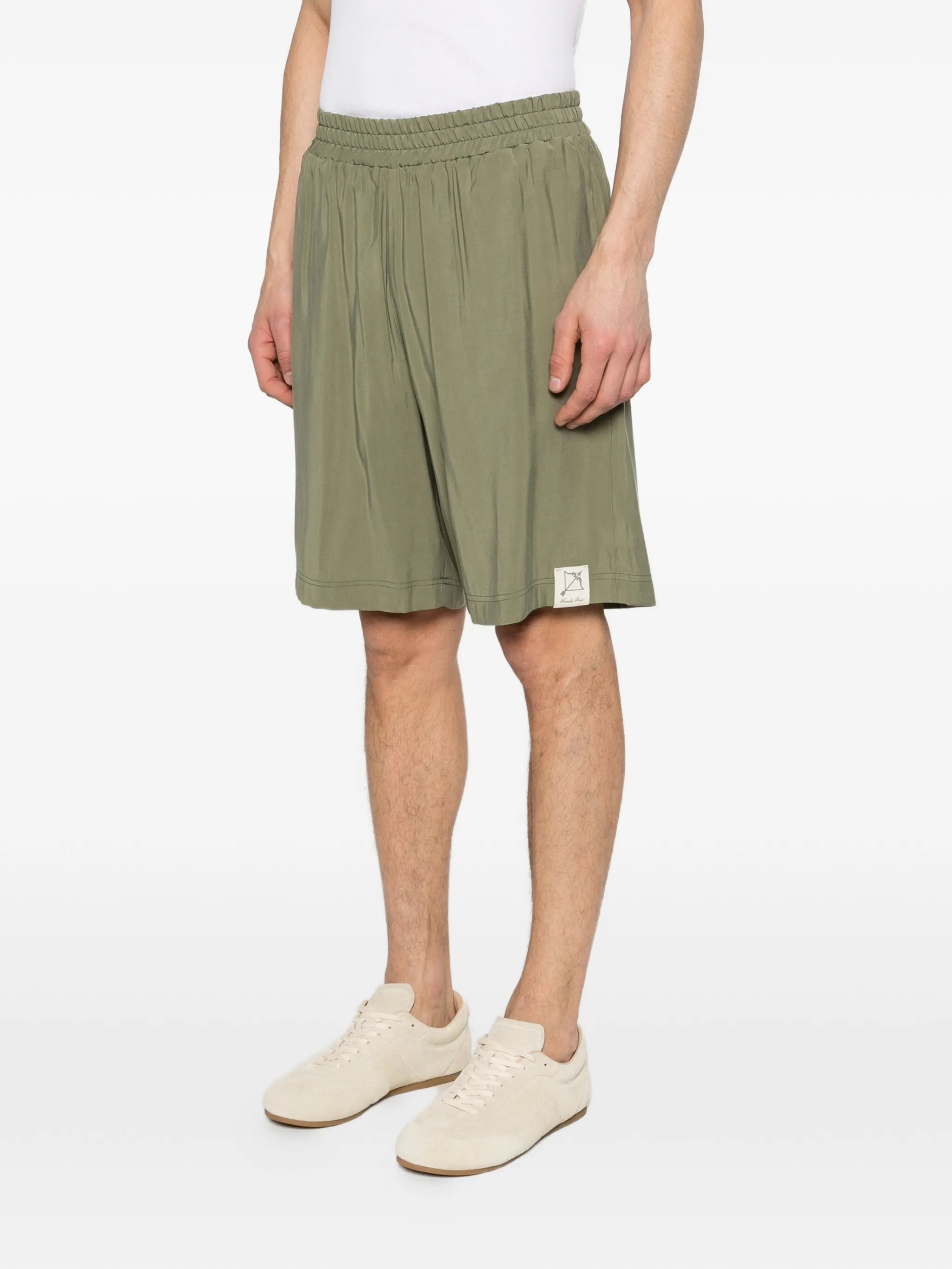 Cupro elasticated-trim shorts