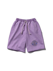 Guns n clover sweat shorts-washed purple