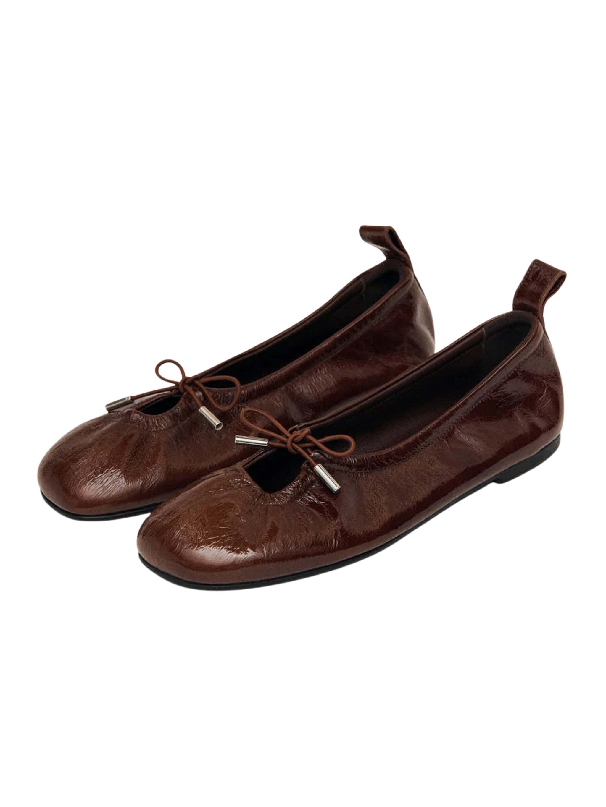Rosalind patent brown leather ballet flats