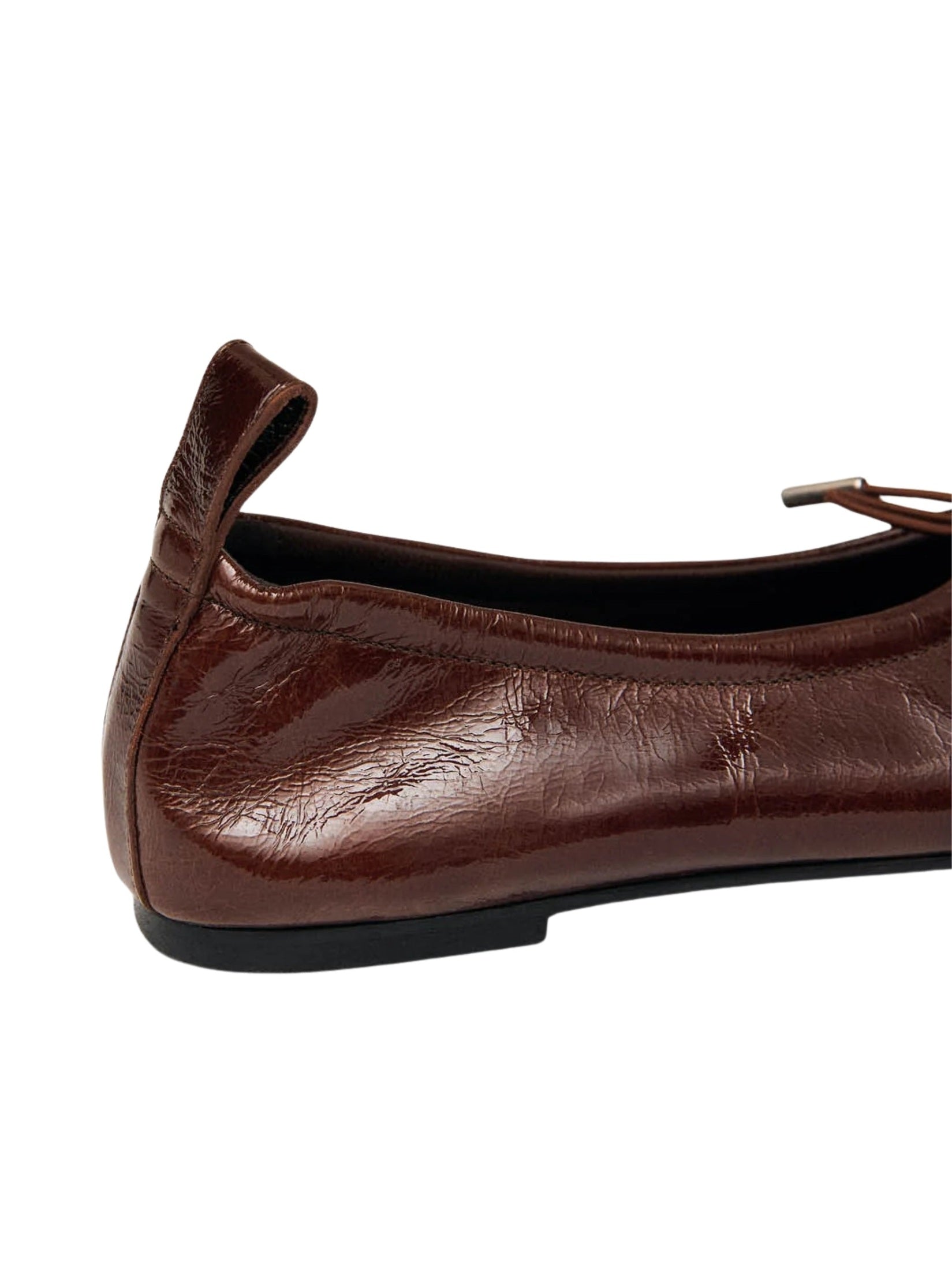 Rosalind patent brown leather ballet flats