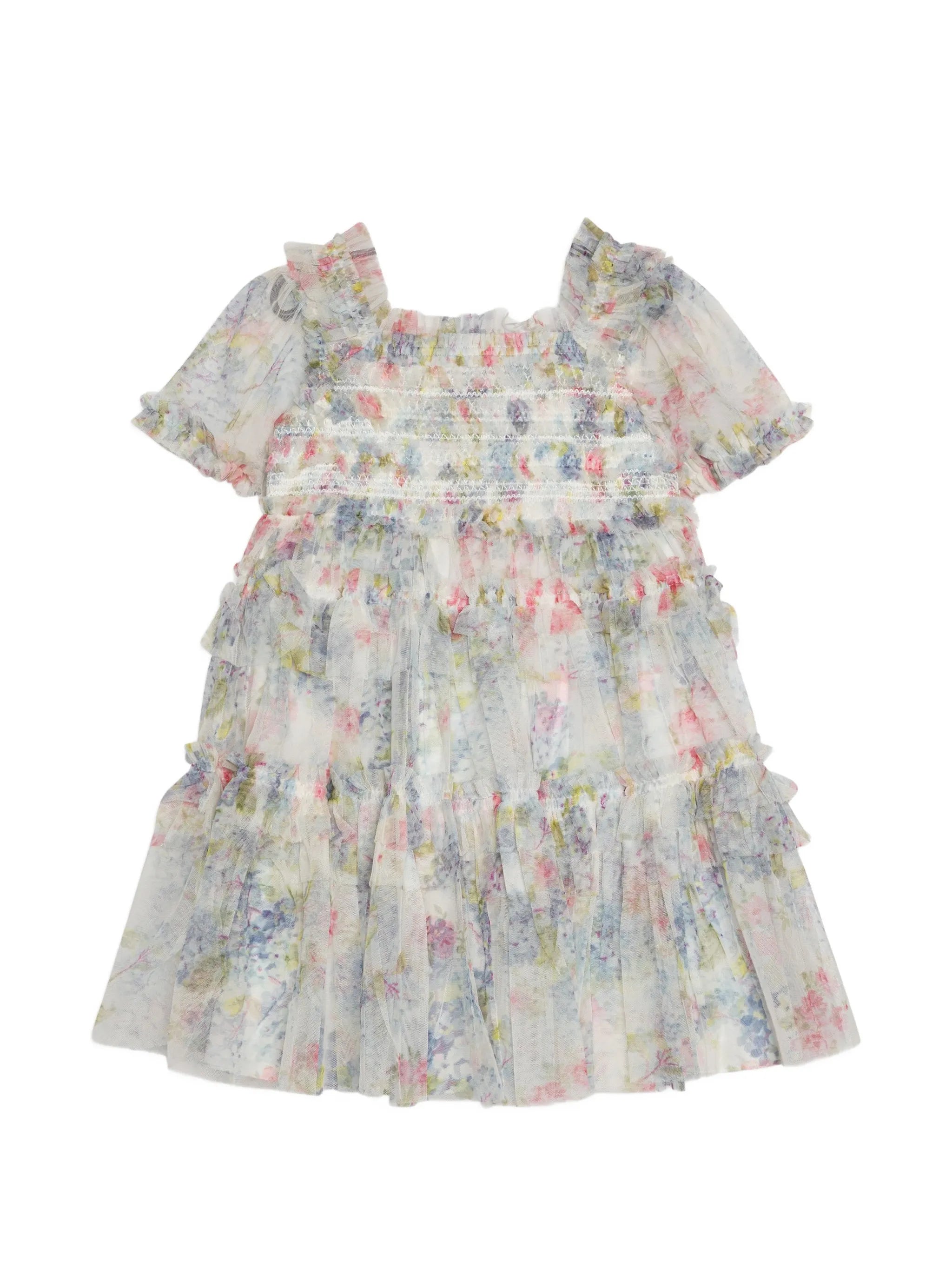 Hydrangea frill smocked kids dress