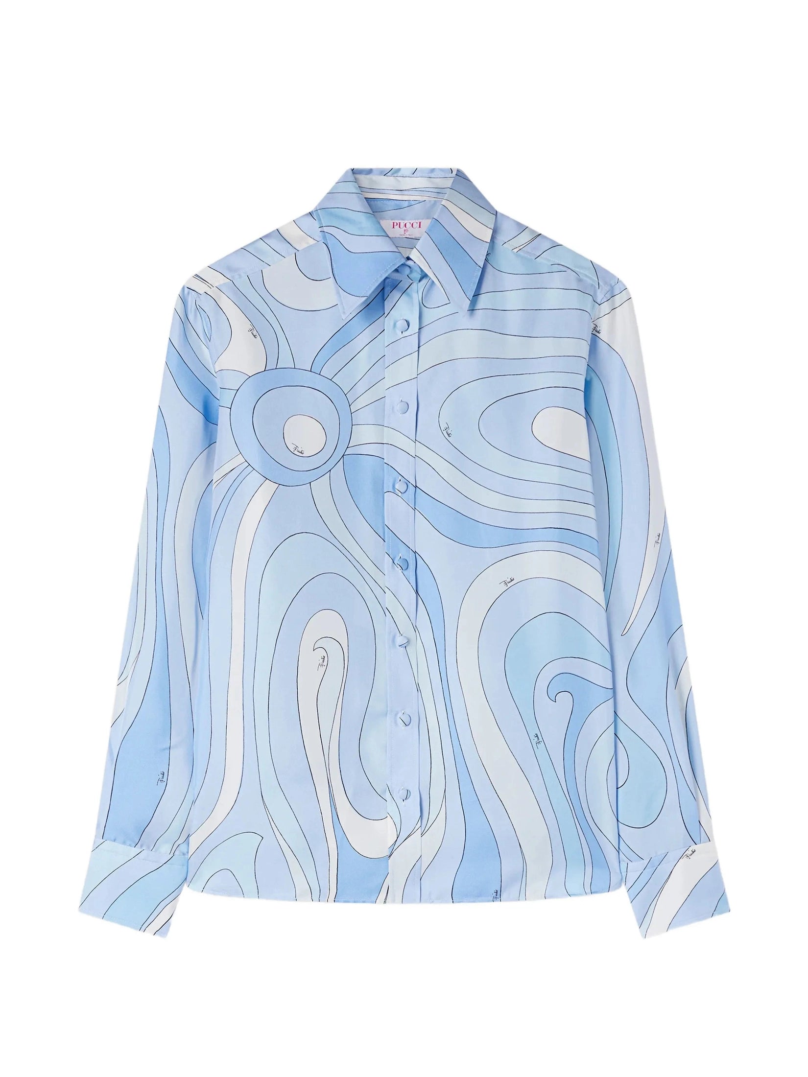Marmo print silk shirt