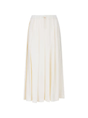 Viscose linen pleated midi skirt