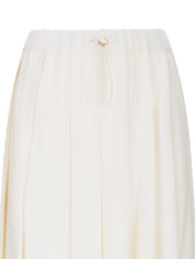 Viscose linen pleated midi skirt
