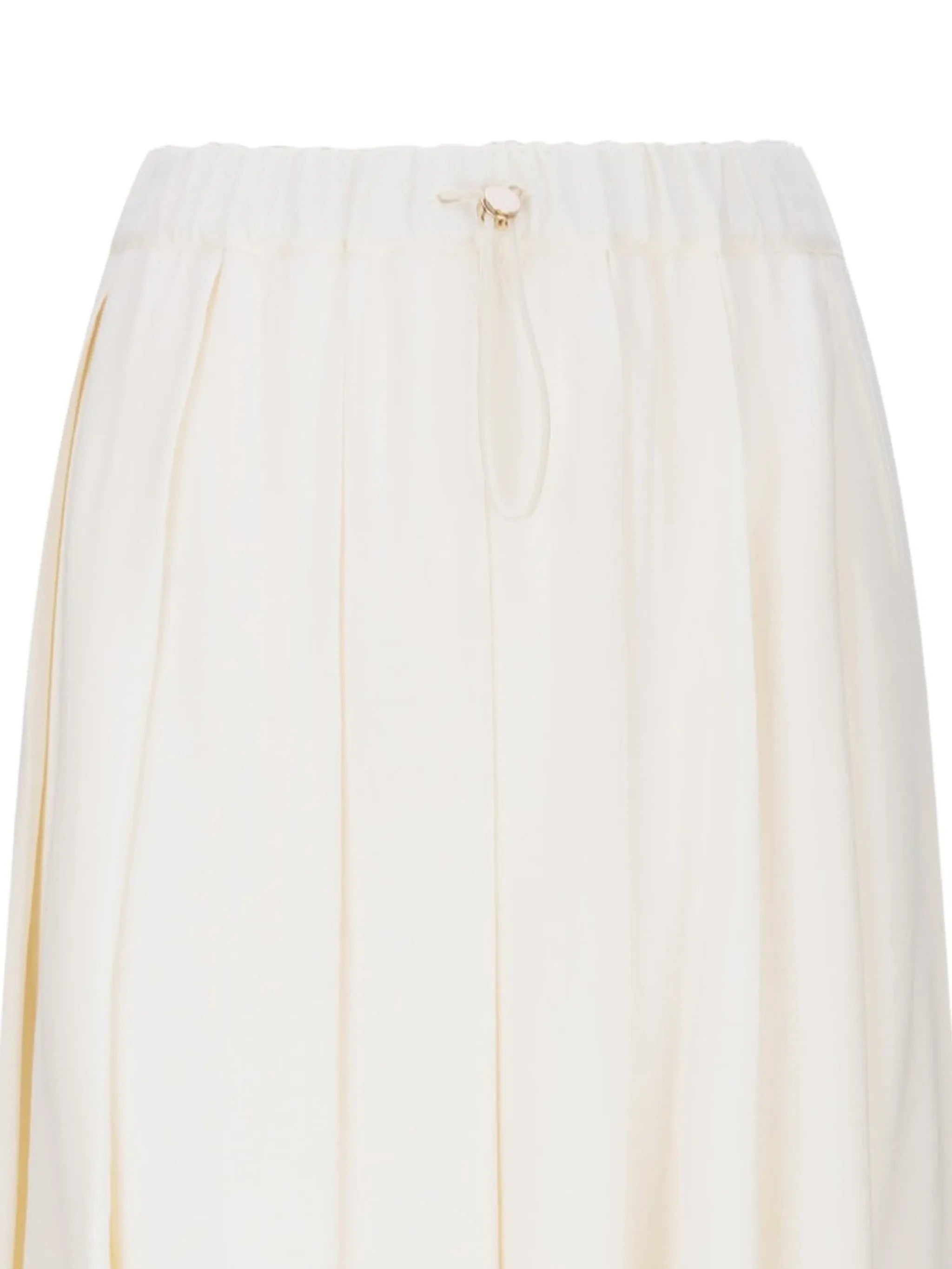 Viscose linen pleated midi skirt