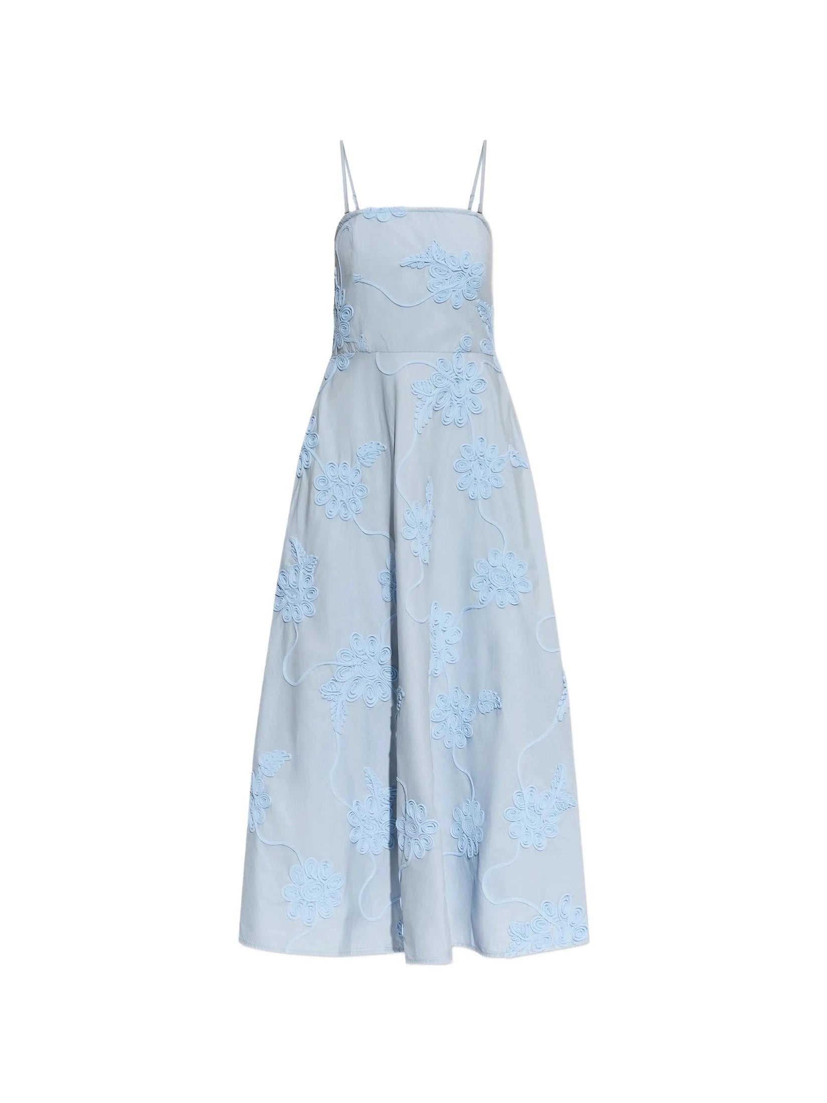 Flared midi strap dress