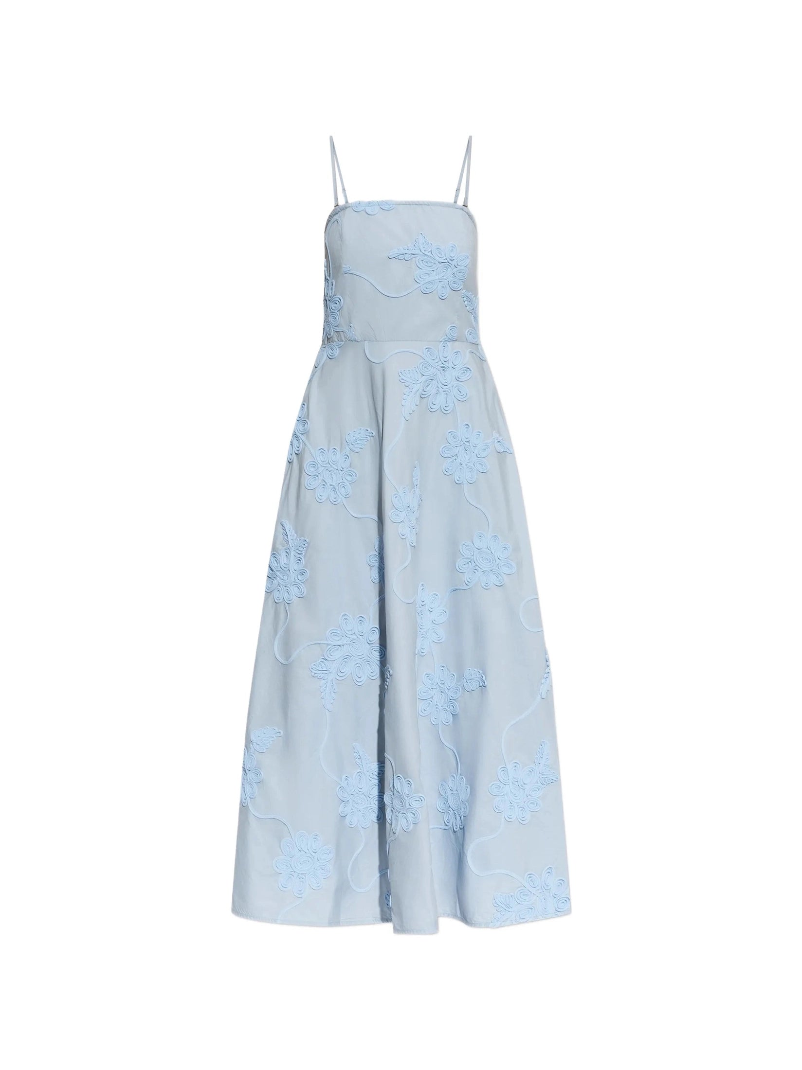 Flared midi strap dress