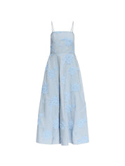 Flared midi strap dress