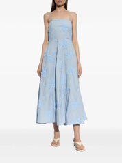 Flared midi strap dress