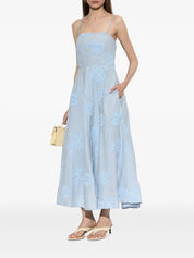 Flared midi strap dress