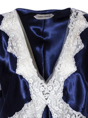 Alberta Ferretti V-neck lace-detail blouse