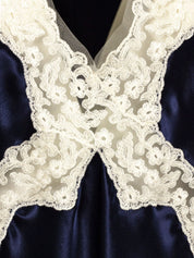Alberta Ferretti V-neck lace-detail blouse