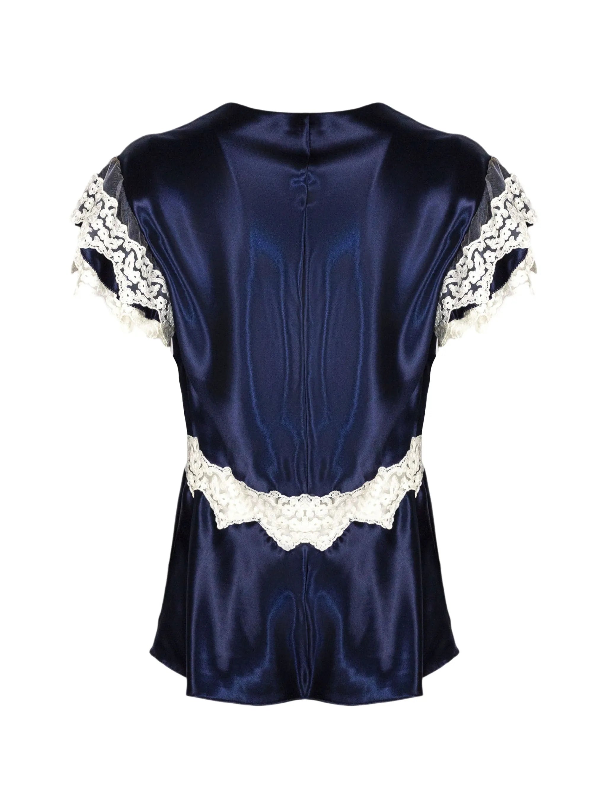 Alberta Ferretti V-neck lace-detail blouse