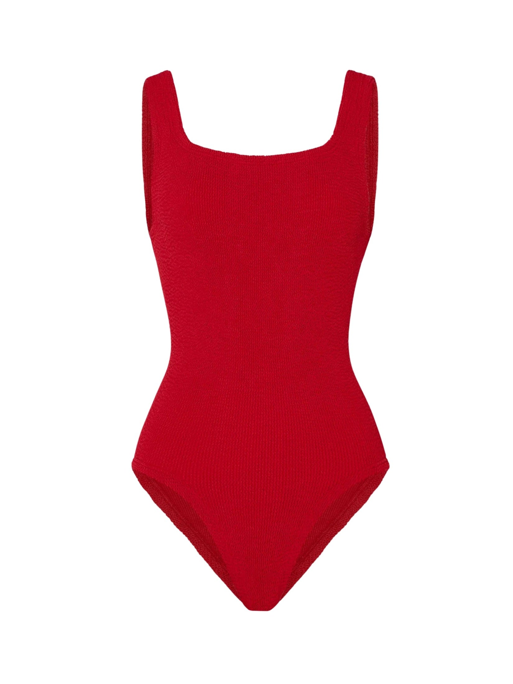 Coverage square neck swim - m crinkle red