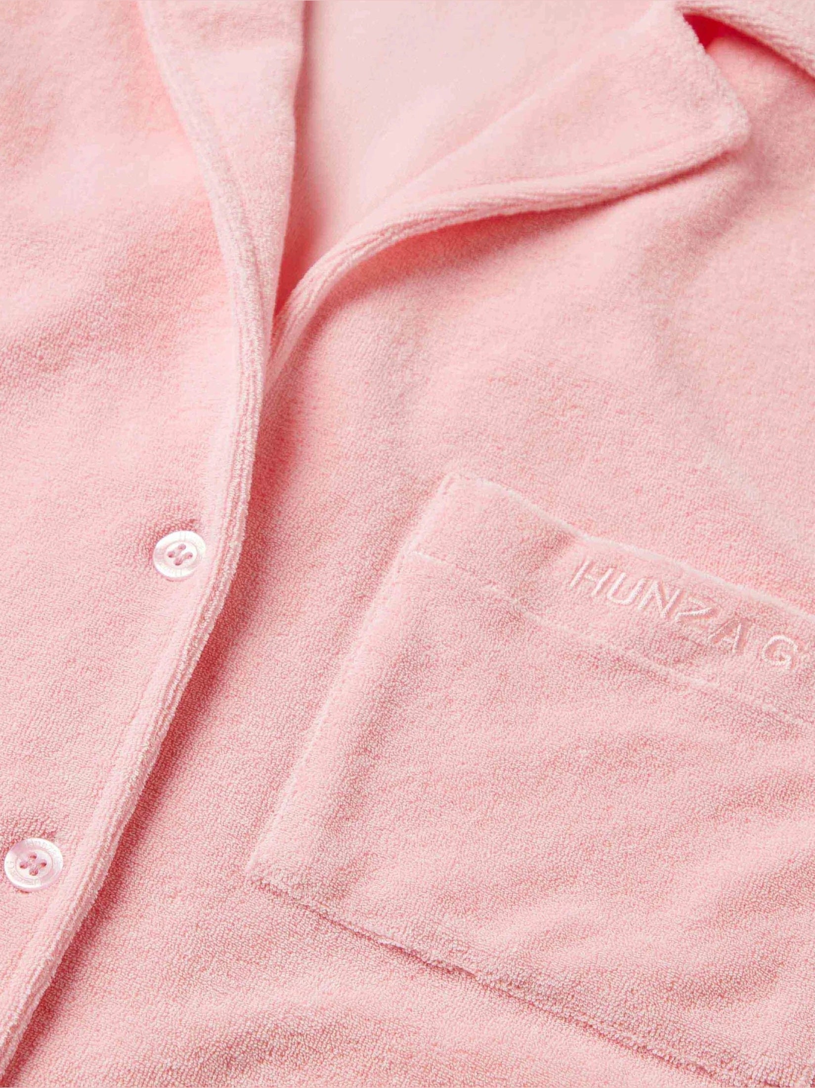 Short sleeve towelling shirt cotton pink