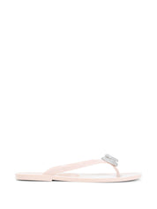 Double heart rubber thong nude flip flops (5mm)