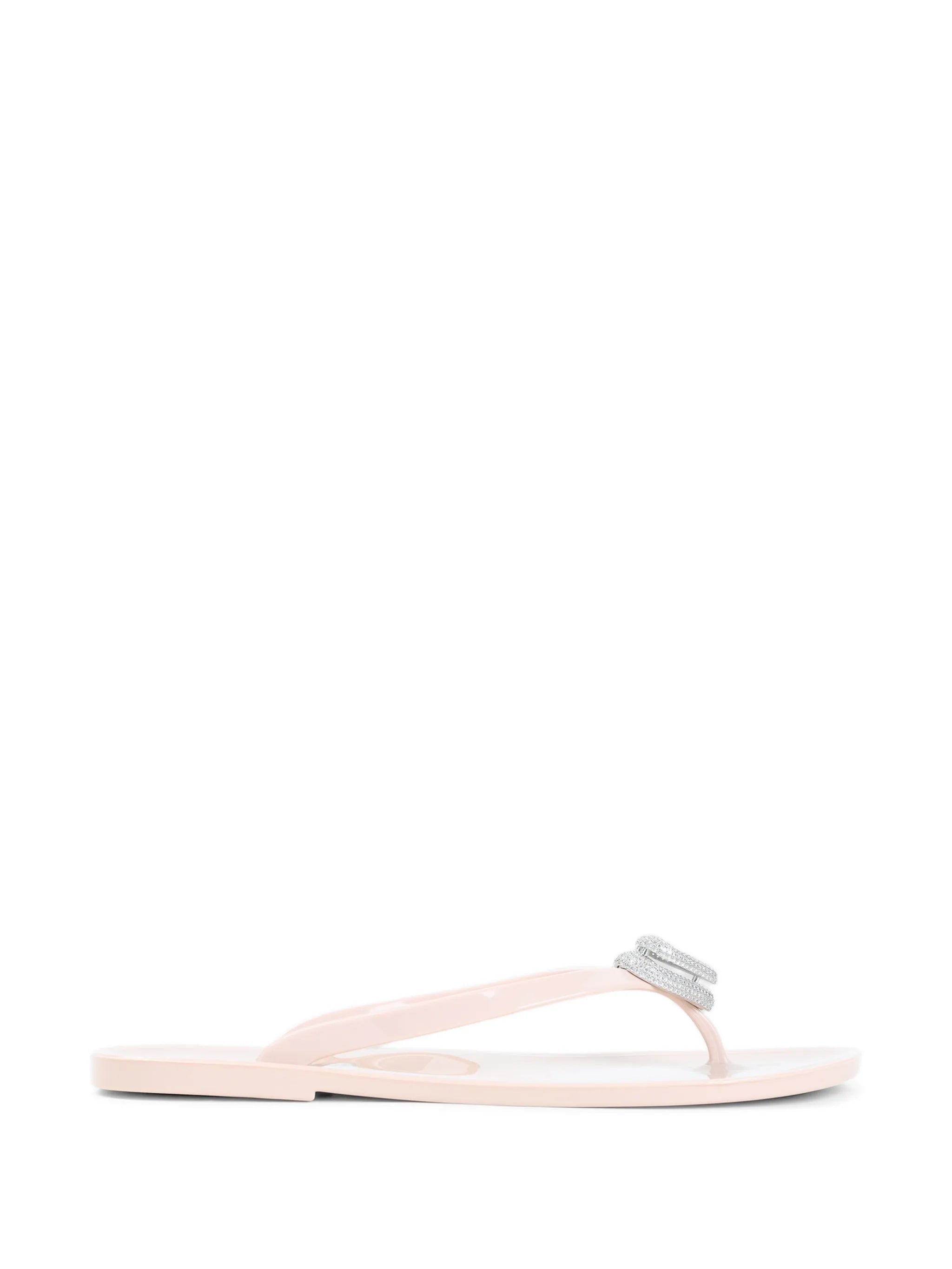 Double heart rubber thong nude flip flops (5mm)
