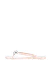 Double heart rubber thong nude flip flops (5mm)