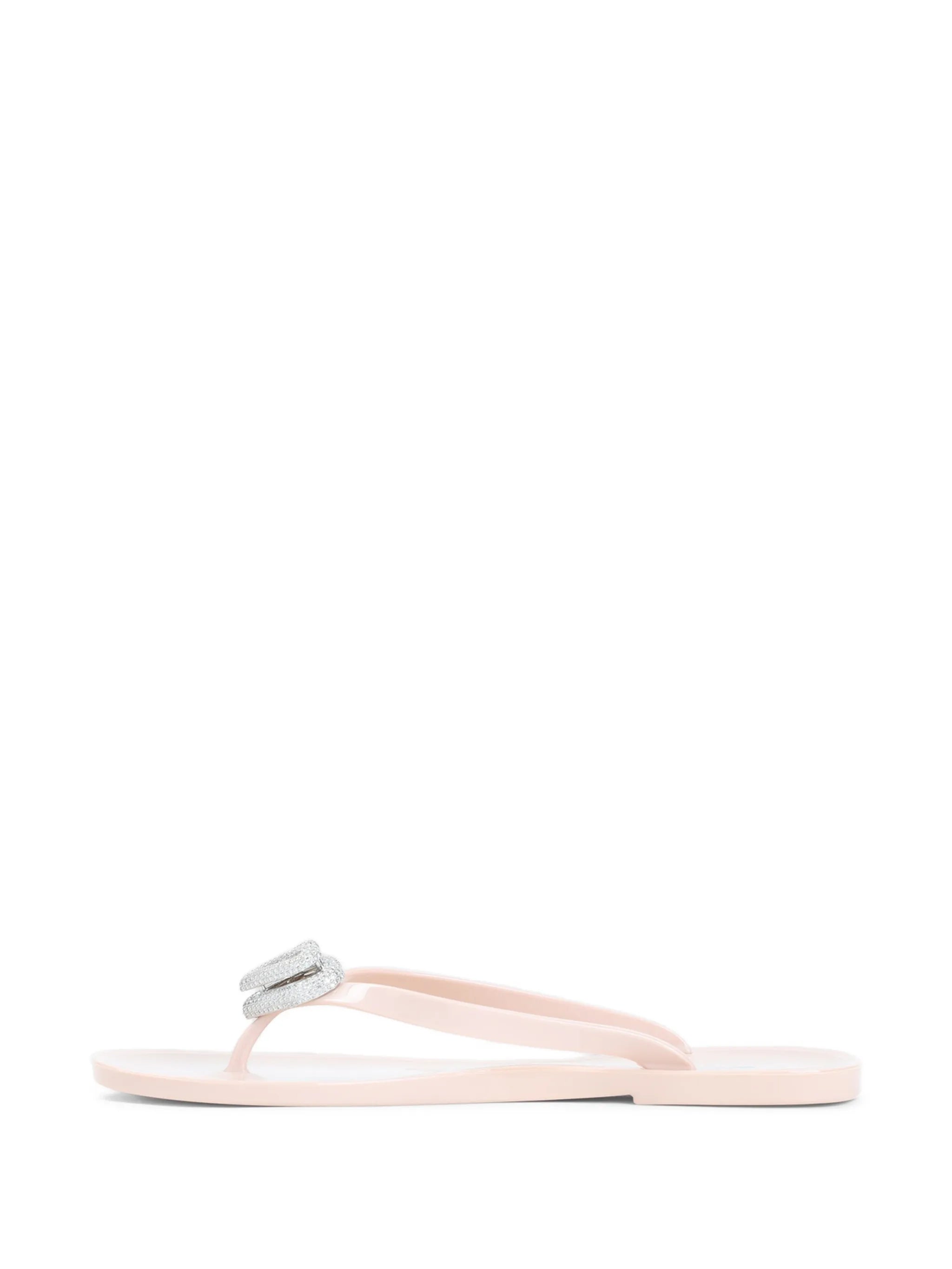 Double heart rubber thong nude flip flops (5mm)