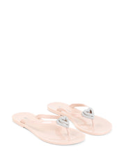 Double heart rubber thong nude flip flops (5mm)